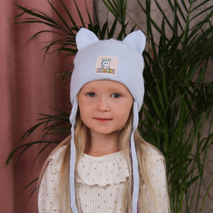Herbst und Frühlingsmütze für Mädchen Light blue Nira