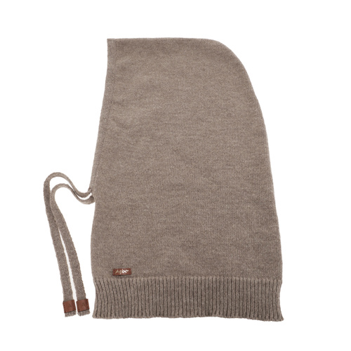 Balaclava für Damen, Winter, dunkelbeige, mit Merinowolle, Elizabeth