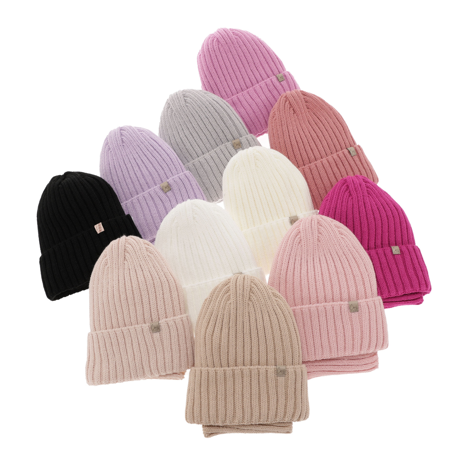 Winterset für Mädchen: Mütze und Schlauchschal in Schwarz Mitti