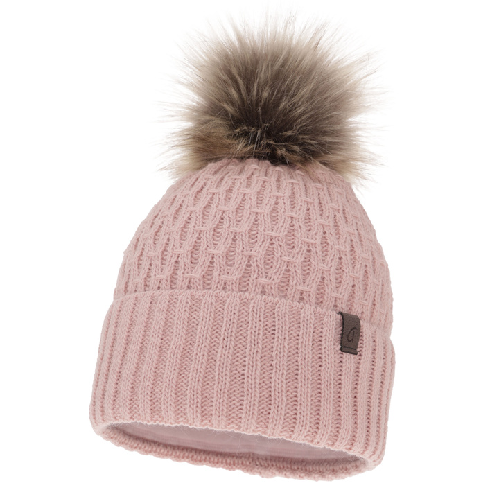 Wintermütze Damen mit Bommel Rosa Gaba