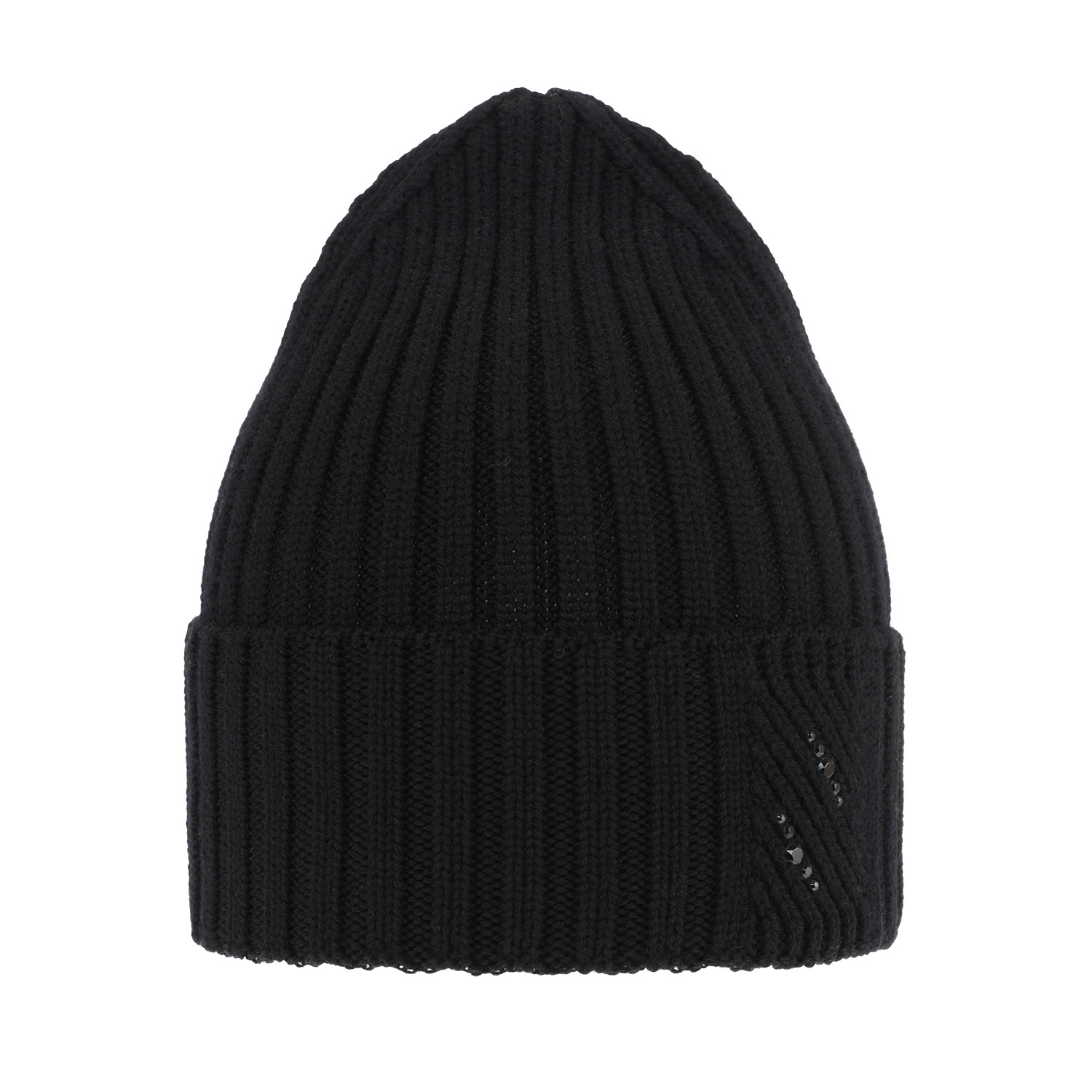 Wintermütze Damen 100% extrafeine Merinowolle Schwarz Ariga