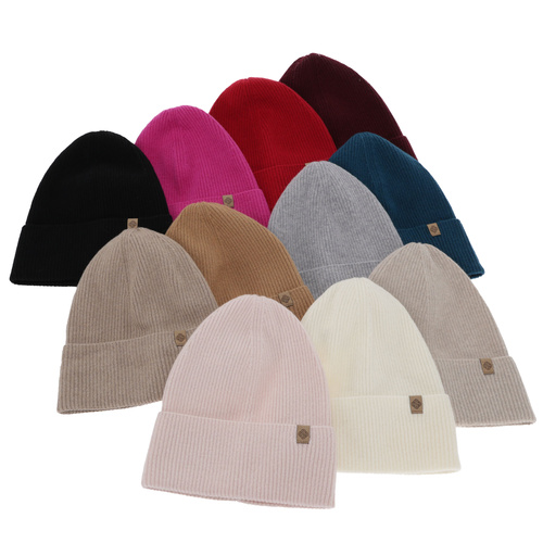 Herbst und Wintermütze Damen, kremowa, mit Merinowolle und Kaschmir, Alineta