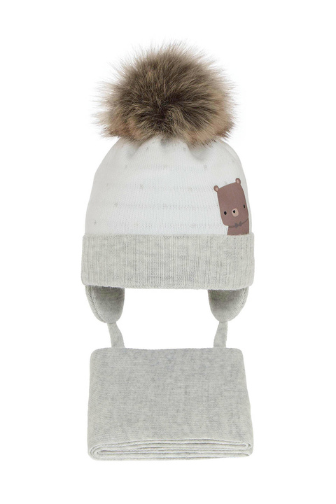 Winterset Jungen: Mütze und Schal Grau Kori