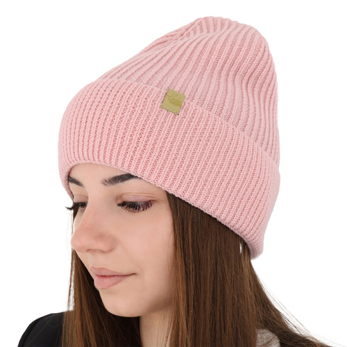 Wintermütze Damen 100% extrafeine Merinowolle Braun Isla