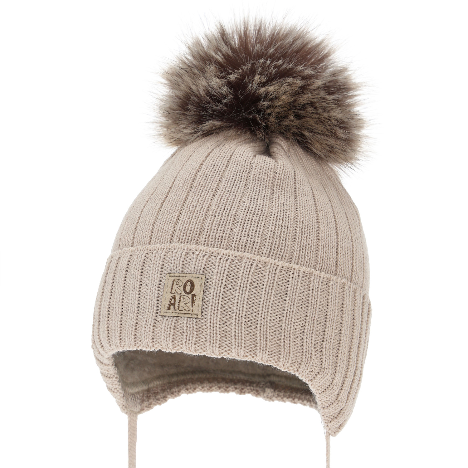 Wintermütze Jungen, beige, mit Merinowolle, Nabil