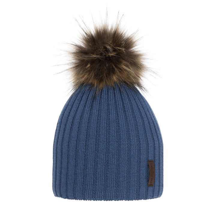 Wintermütze Jungen mit Bommel Blau Amur