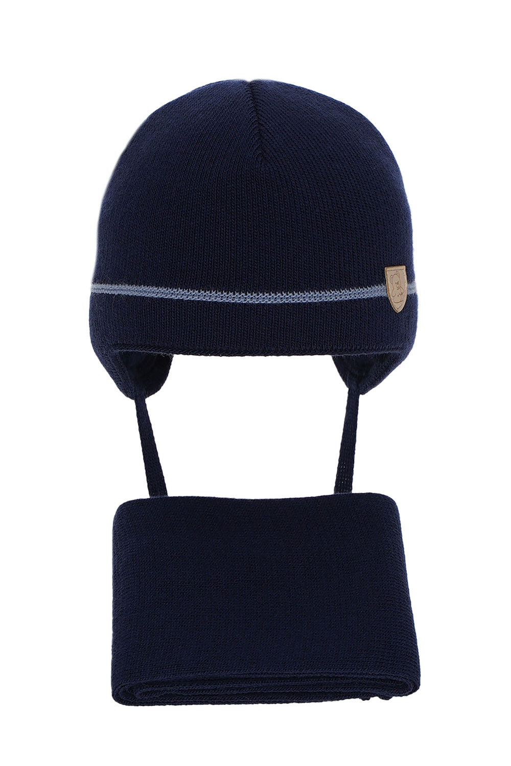 Winterset Jungen: Mütze und Schal Navy Blau Musso