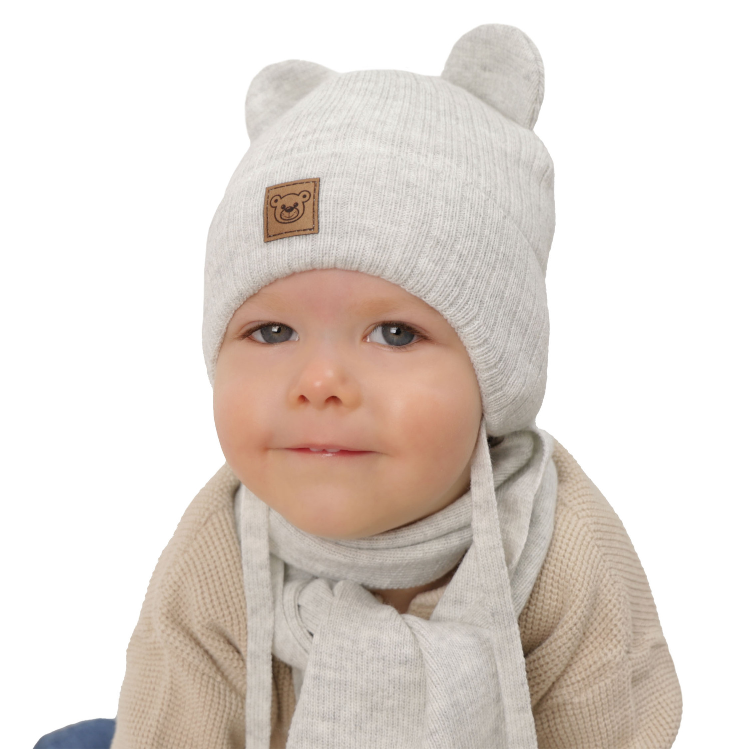 Winterset für Jungen: Mütze und Schal in Blau Anthony