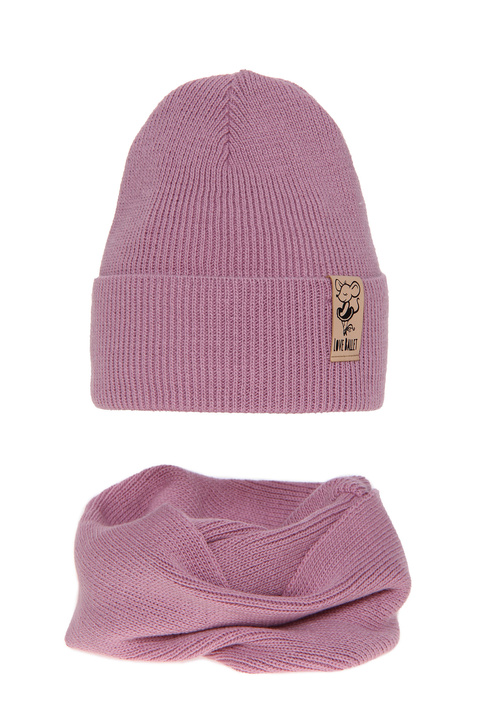 Winterset Mädchen: Mütze und Schlauchschal Rosa Sana