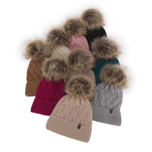 Wintermütze Damen Merinowolle Schwarz Larida