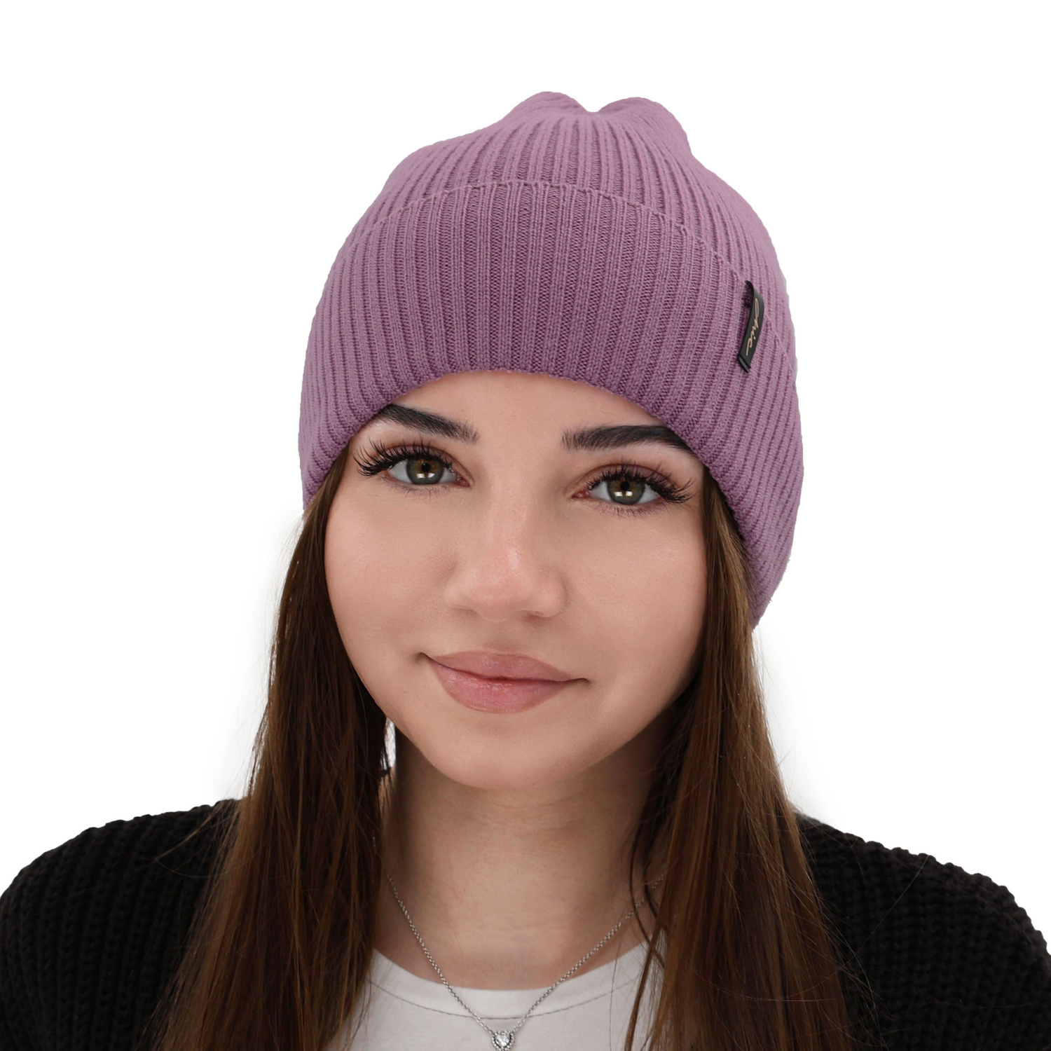 Wintermütze Damen 100% extrafeine Merinowolle Rosa Megan