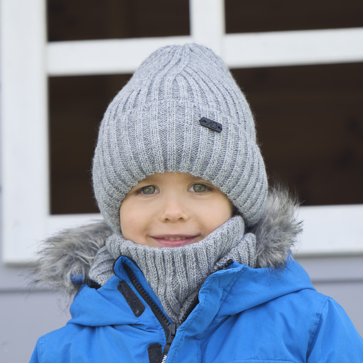 Winterset Jungen: Mütze und Schlauchschal Schwarz Zeno