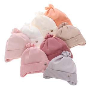 Herbst und Frühlingsmütze für Mädchen Beige Oliwka
