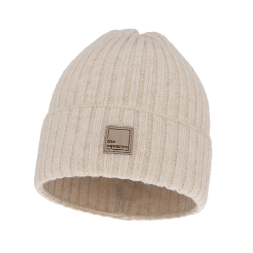 Wintermütze Damen aus Merinowolle Cremefarben Benedetta