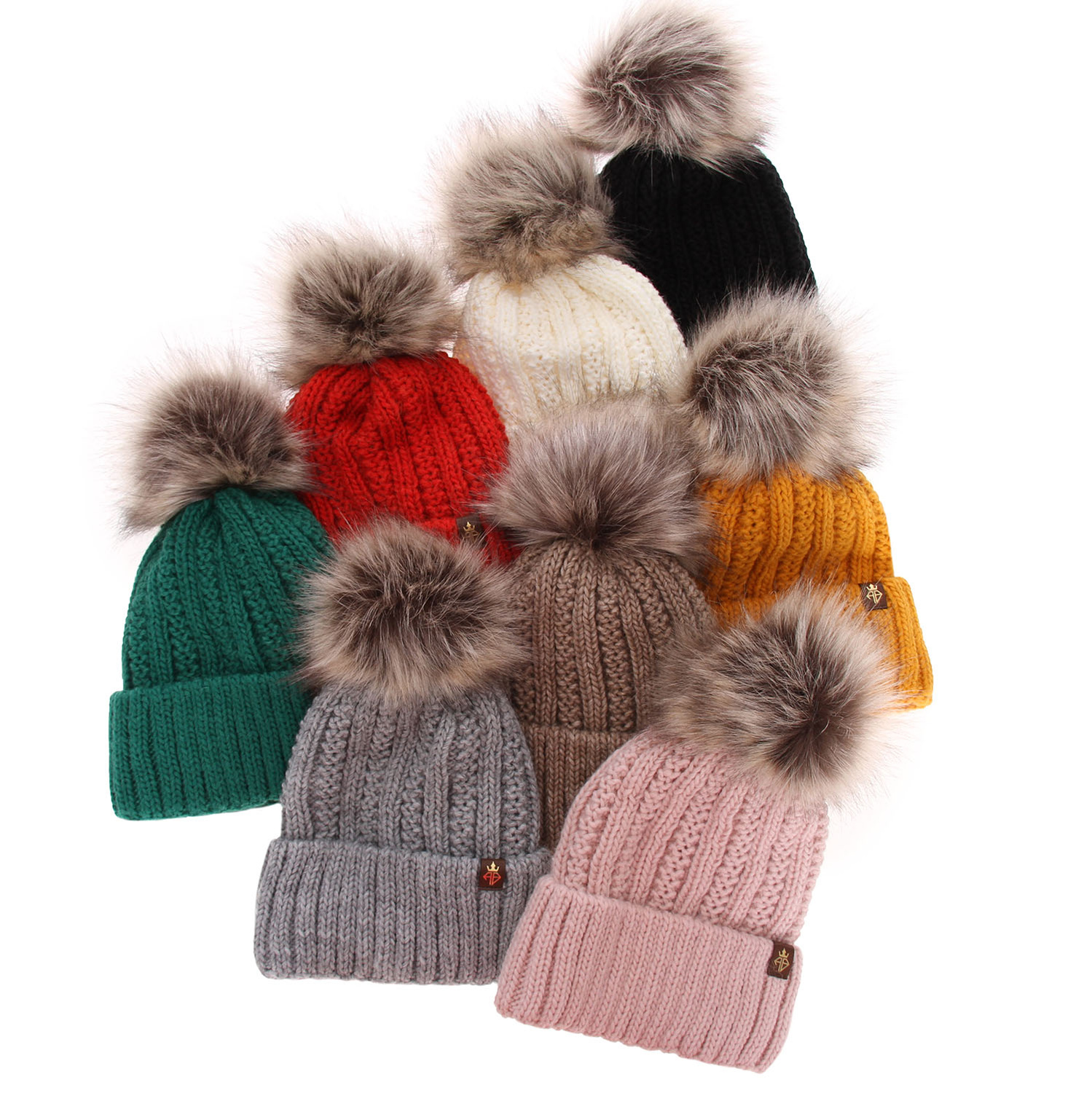 Wintermütze Damen mit Bommel Schwarz Rene