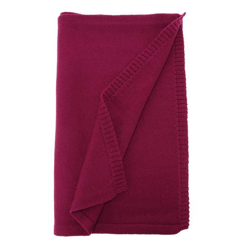 Winterschal Damen, Winter, amarantowy, 100% Merinowolle, Elonia