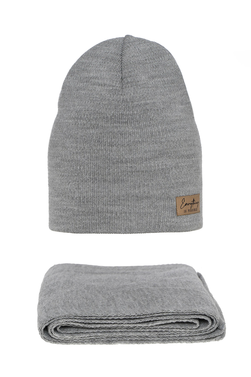 Herbst und Frühlingsset Damen: Mütze und Schal Grau Zula