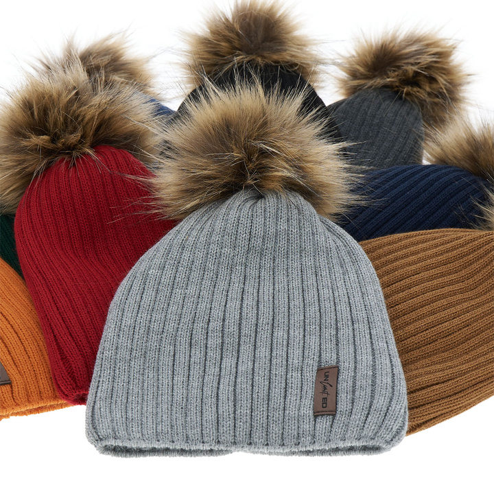 Wintermütze Jungen mit Bommel Blau Amur