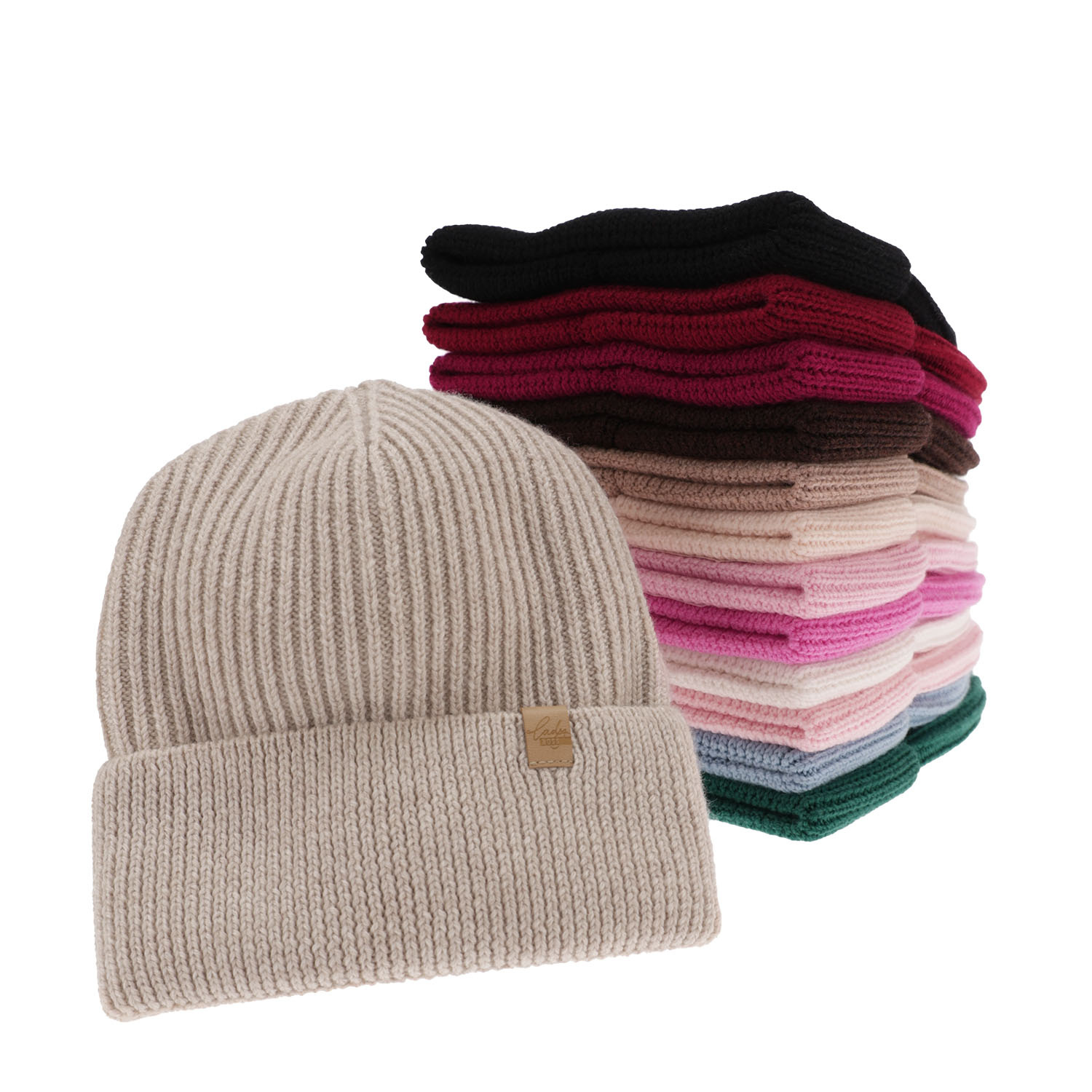 Wintermütze Damen 100% extrafeine Merinowolle Braun Isla