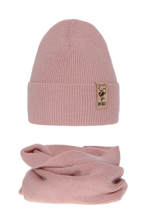 Winterset Mädchen: Mütze und Schlauchschal Rosa Sana