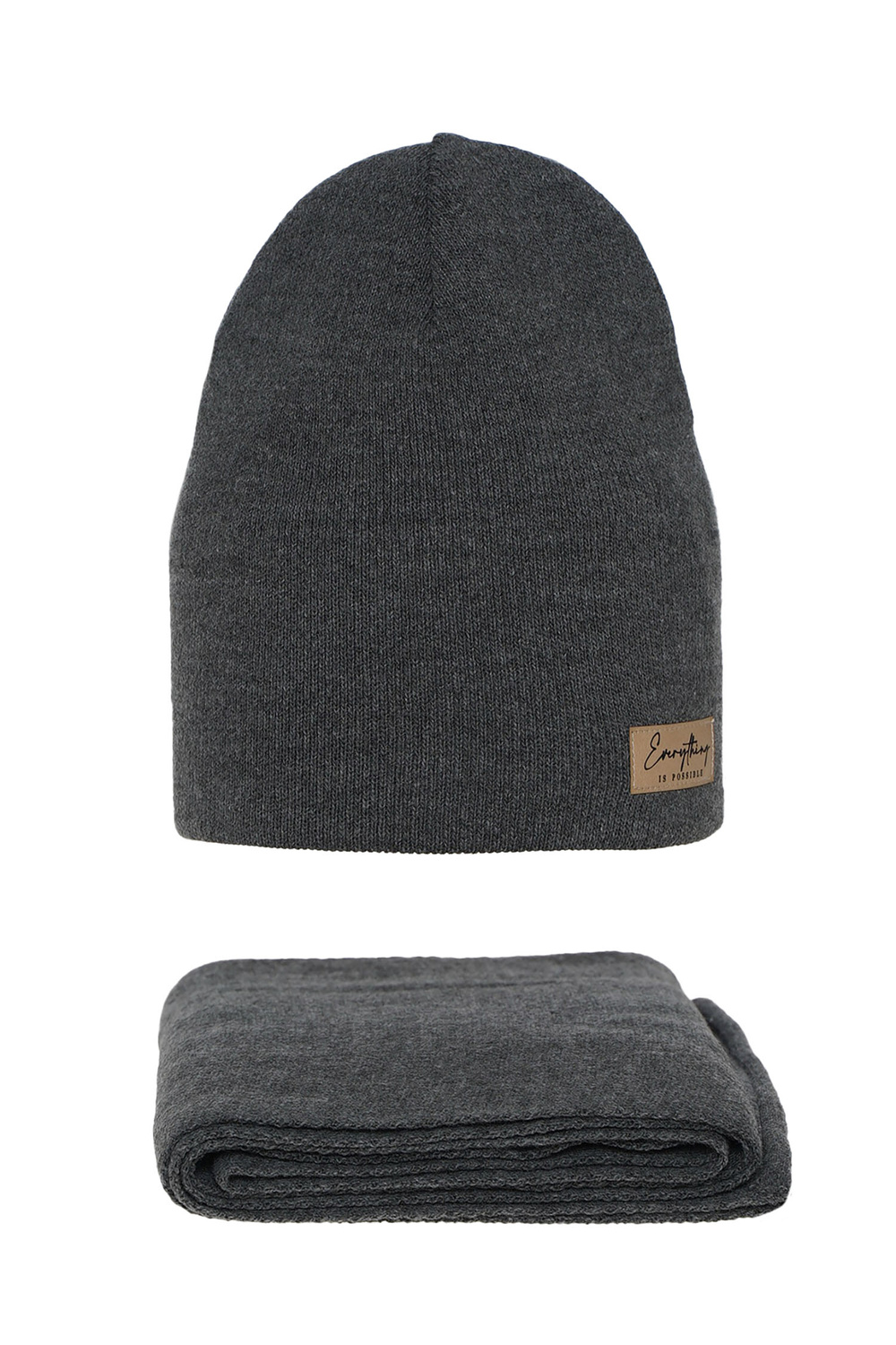 Herbst und Frühlingsset Damen: Mütze und Schal Grau Zula