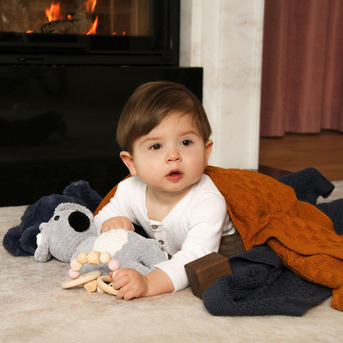 Baby und Kinder Decke aus 50% Bambus-Fasern, 50% Bamwolle Grau Pony