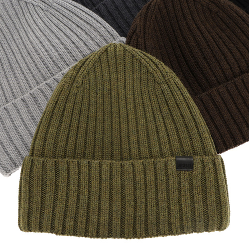 Wintermütze Herren 100% extrafeine Merinowolle Blau Nathan