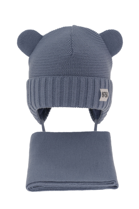 Winterset für Jungen: Mütze und Schal in Blau Luciano