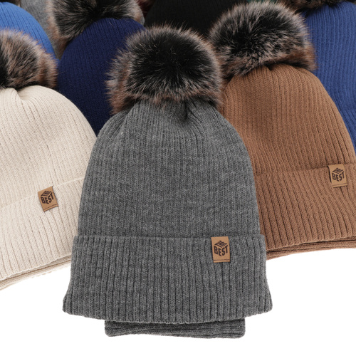 Winterset für Jungen: Mütze und Schlauchsch mit Bommel in Beige Wizar