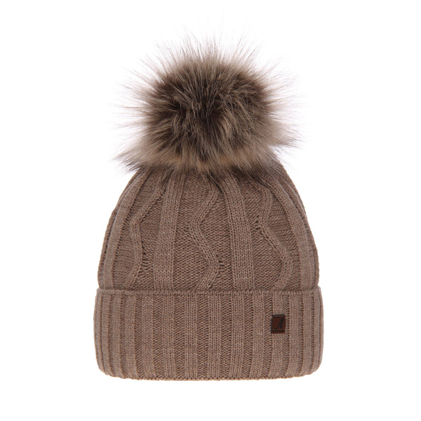 Wintermütze Damen mit Bommel Beige Renika