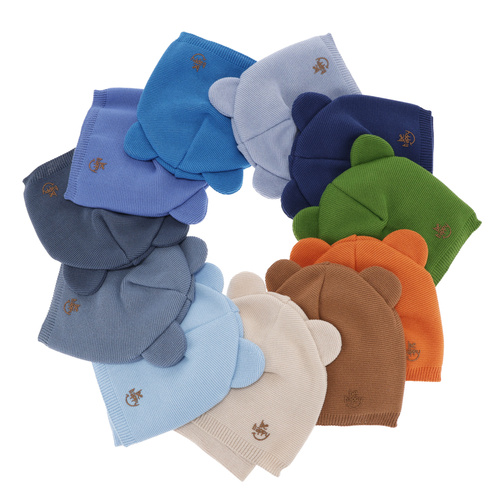 Herbst und Frühlingsset Jungen: Mütze und Schlauchschal, mit Baumwolle, Navy Blau Ludvic