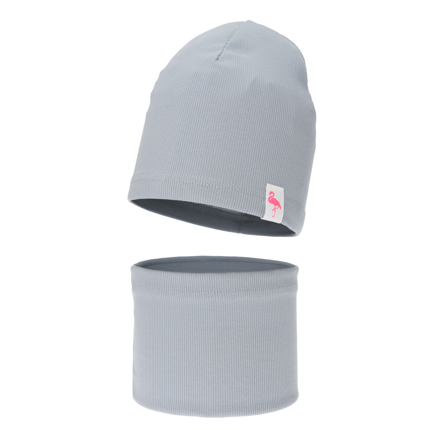 Herbst und Frühlingsset Mädchen baumwolle: Mütze und Schlauchschal, Grau, Rumilla