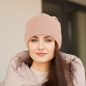 Wintermütze Damen aus Merinowolle in Grau Minerwa