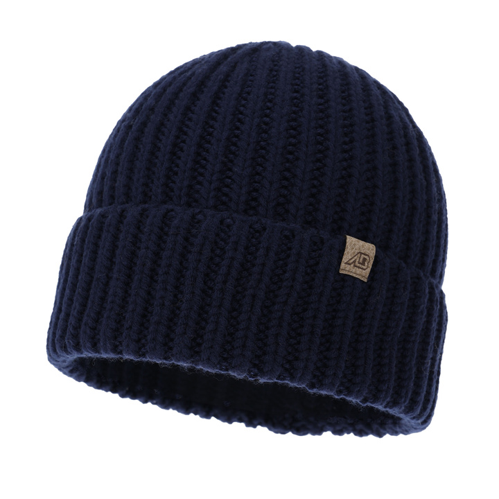 Wintermütze Herren 100% extrafeine Merinowolle Navy Blau Berno