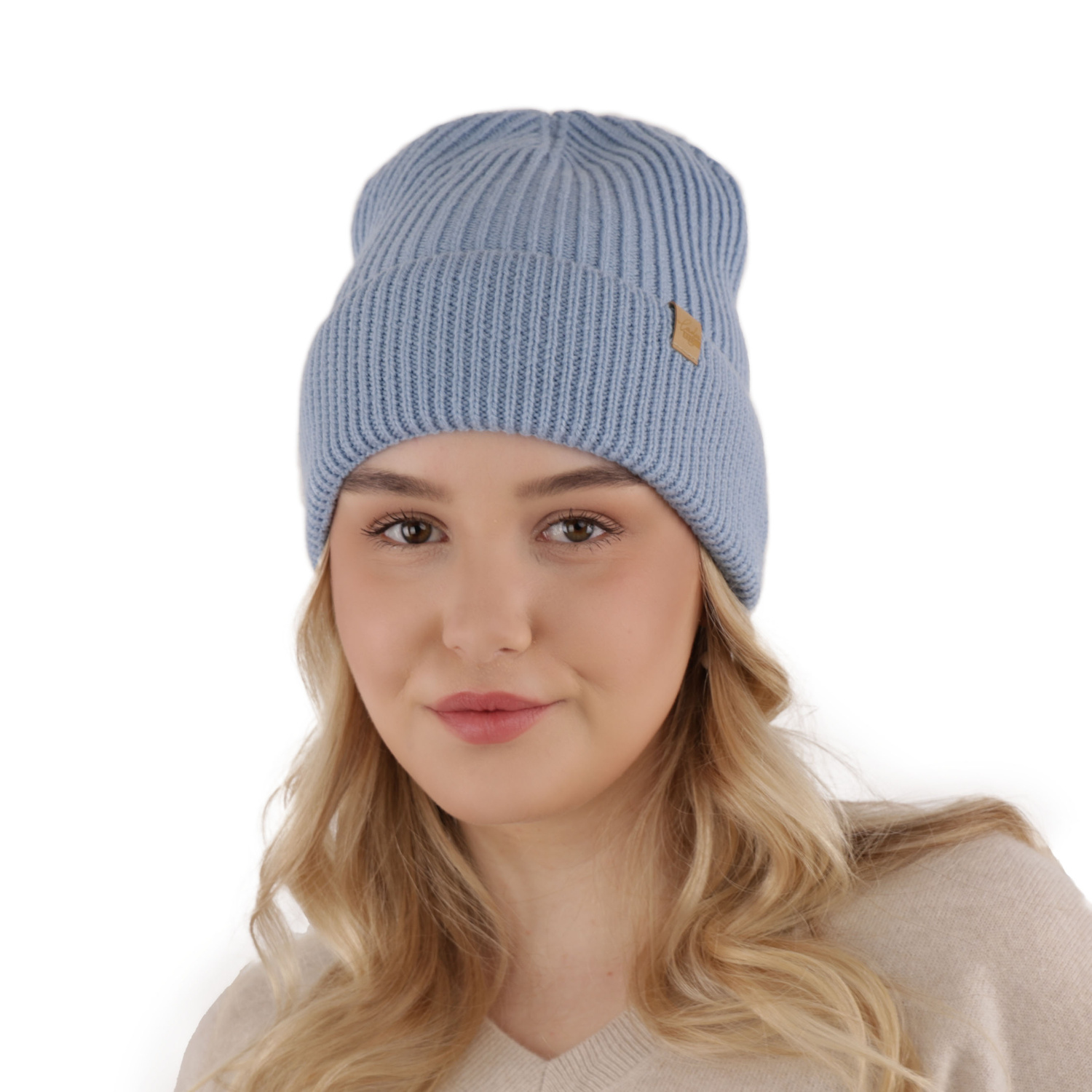 Wintermütze Damen, camel, 100% Merinowolle, Isla