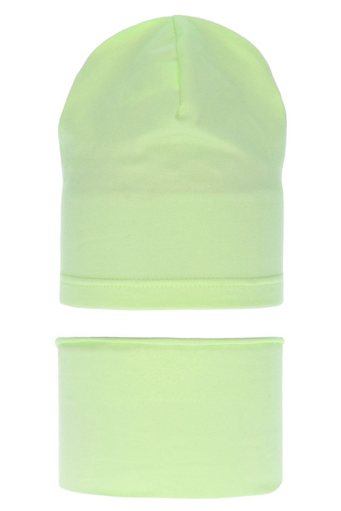 Herbst und Frühlingsset Mädchen: Mütze und Schlauchschal Grün Hazelka