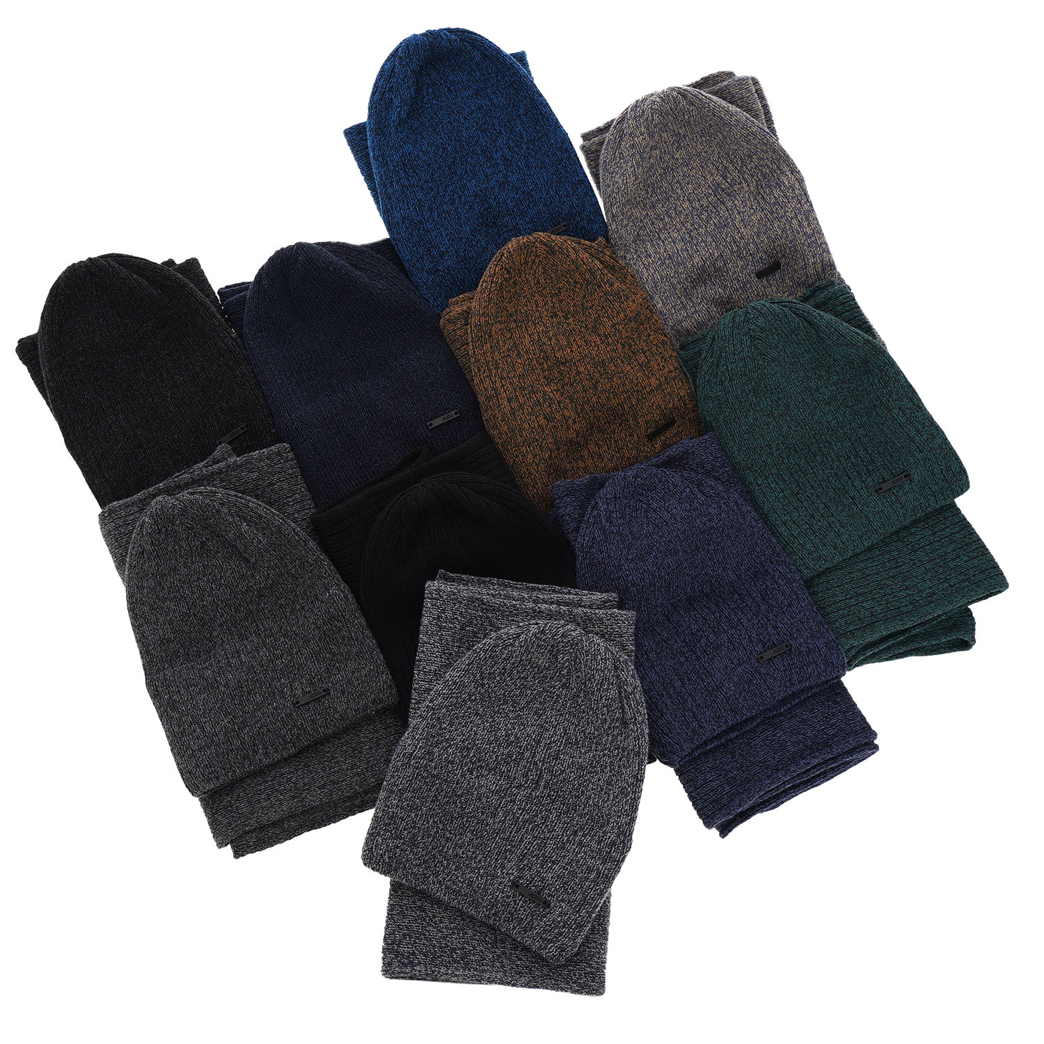 Winterset Jungen: Mütze und Schlauchschal Blau Elmer