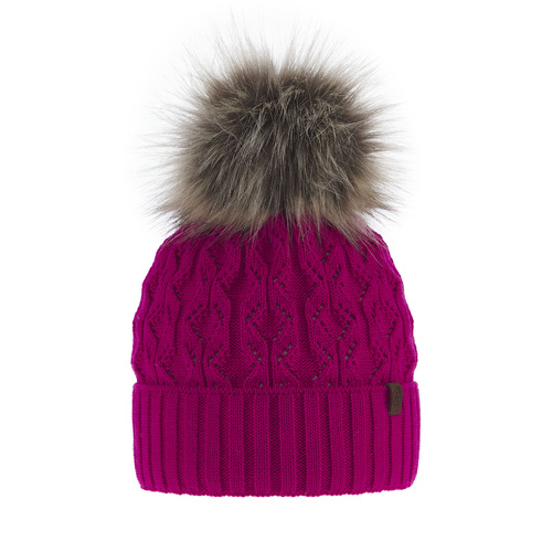 Wintermütze Damen mit Bommel Rosa Katty