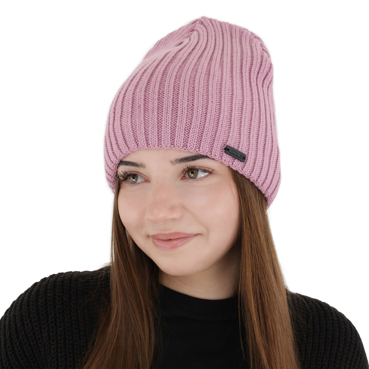Wintermütze Damen, rosa, mit Merinowolle, Soletta