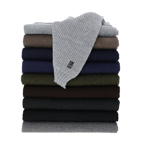 Winterschal Herren, khaki, mit Merinowolle Algor