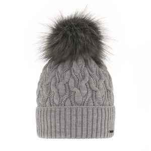 Wintermütze Damen mit Bommel Grau Deva