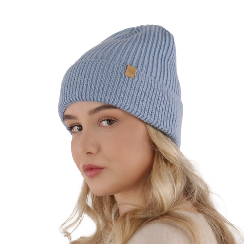 Wintermütze Damen 100% extrafeine Merinowolle Braun Isla