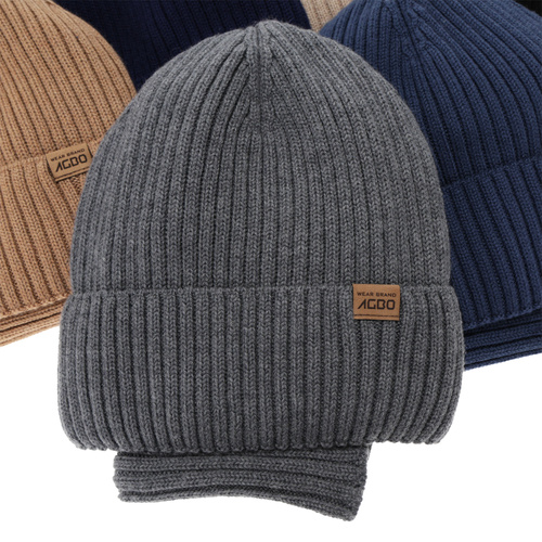 Winterset Jungen: Mütze und Schlauchschal, grau, mit Merinowolle Futter, 100% Merinowolle, Domin