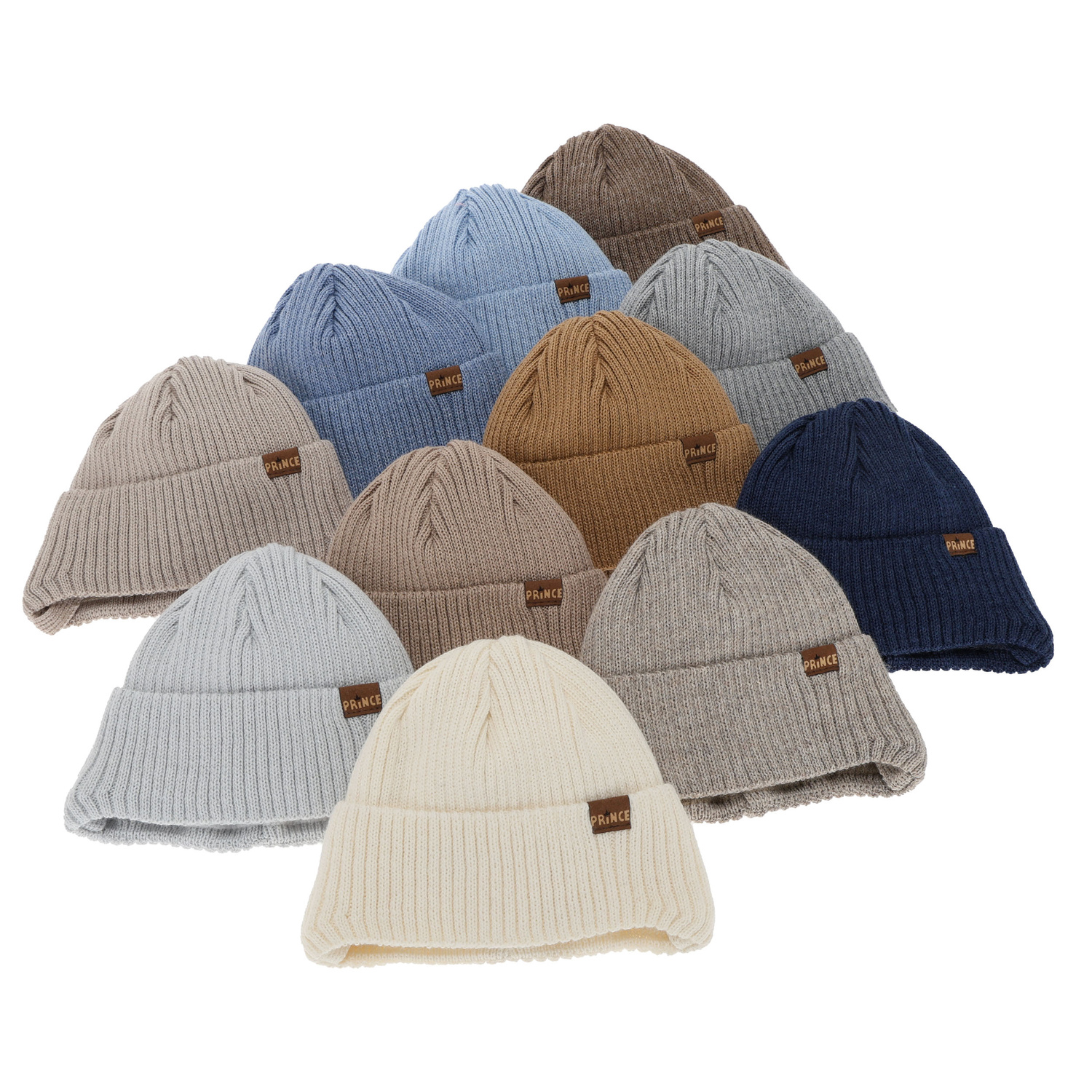 Wintermütze Jungen, mit Merinowolle, hellgrau, Puser