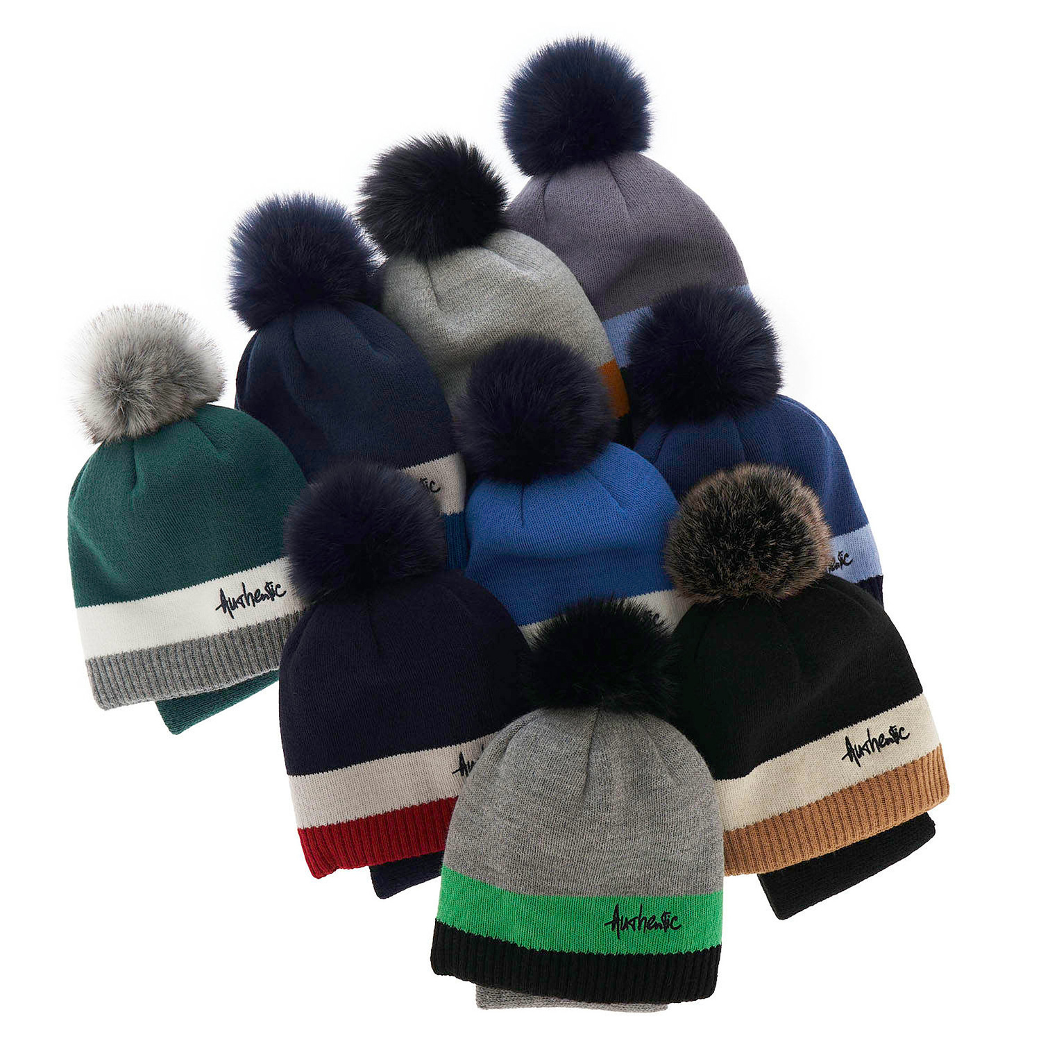 Winterset Jungen: Mütze und Schlauchschal mit Bommel Grau Madryt