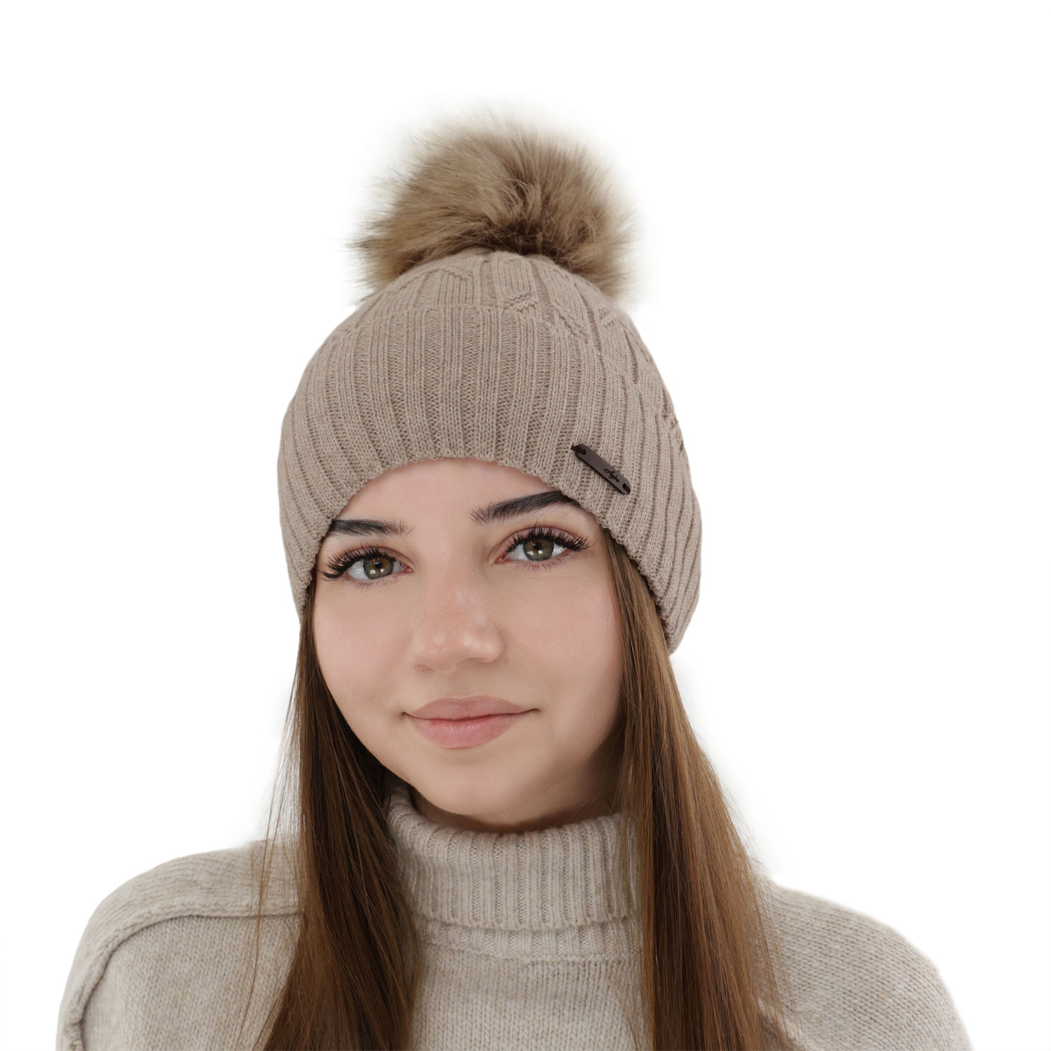 Wintermütze Damen aus Merinowolle in Camel Talaria