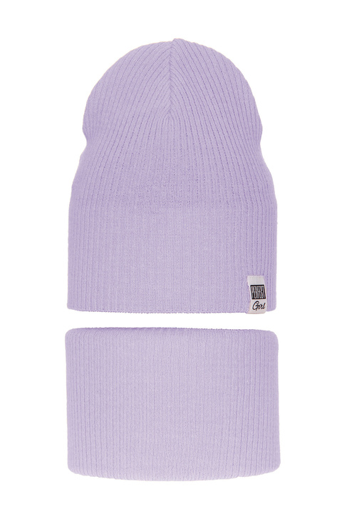 Herbst und Frühlingsset Mädchen: Mütze und Schlauchschal Violet Farinka