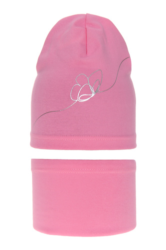 Herbst und Frühlingsset Mädchen: Mütze und Schlauchschal Rosa Jula