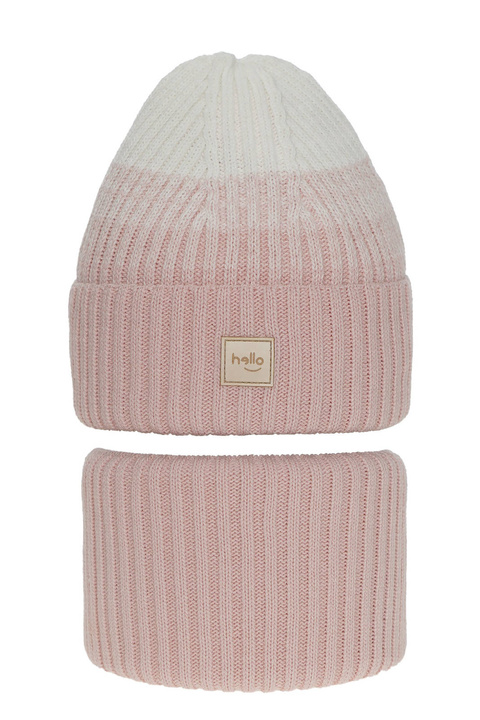 Winterset Mädchen: Mütze und Schlauchschal Rosa Tasha