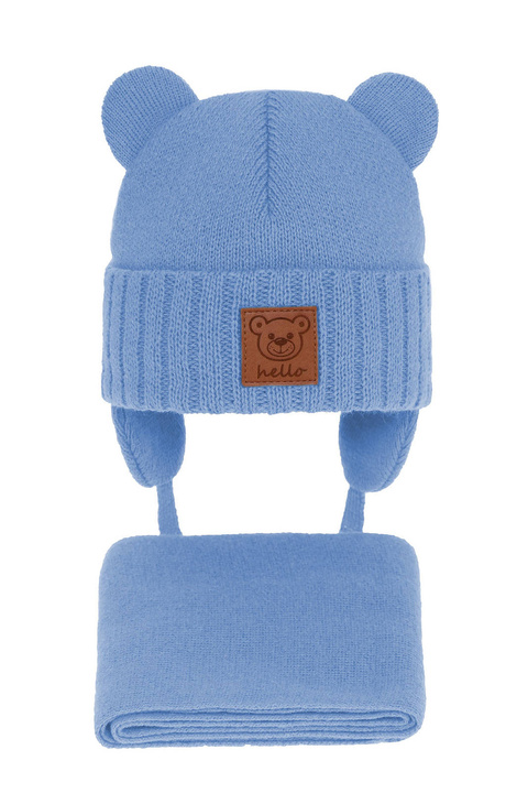 Winterset Jungen: Mütze und Schal Blau Petit
